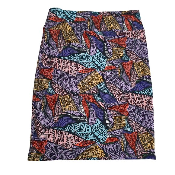 LuLaRoe Cassie Womens XL Geometric Pattern Pencil Skirt Fashion Colorful Stretch - Picture 6 of 6